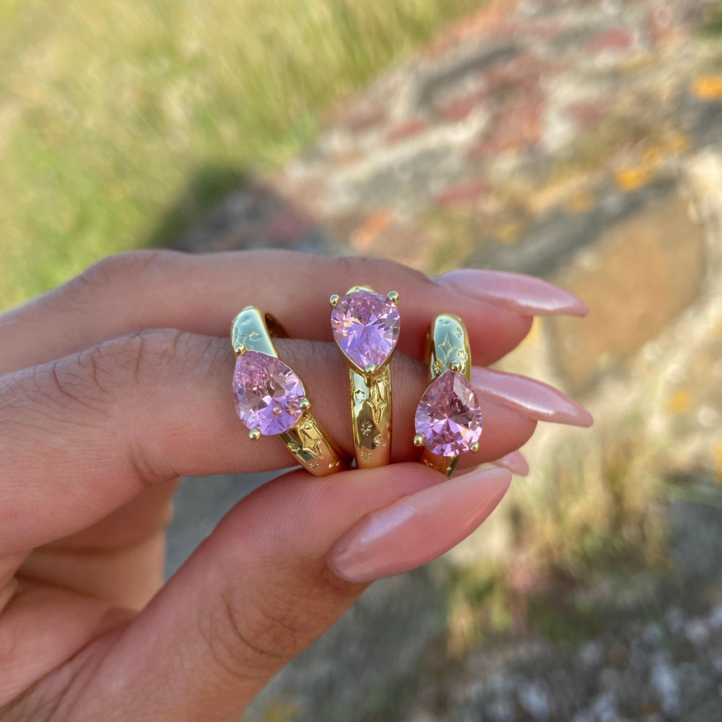 Pear Drop Gemstone Ring - Junk Jewels