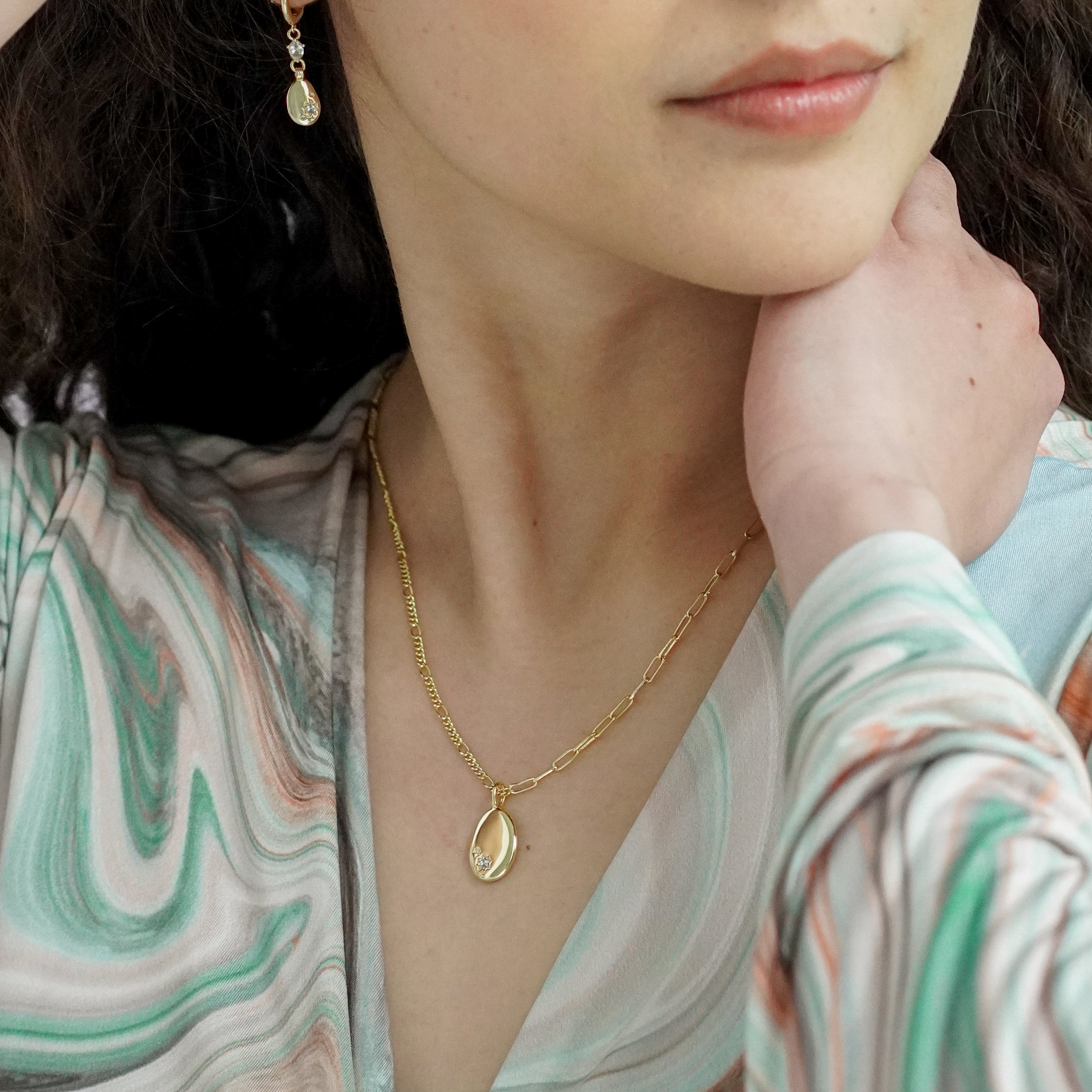 Minimalist Pebble Double Chain Necklace - Junk Jewels