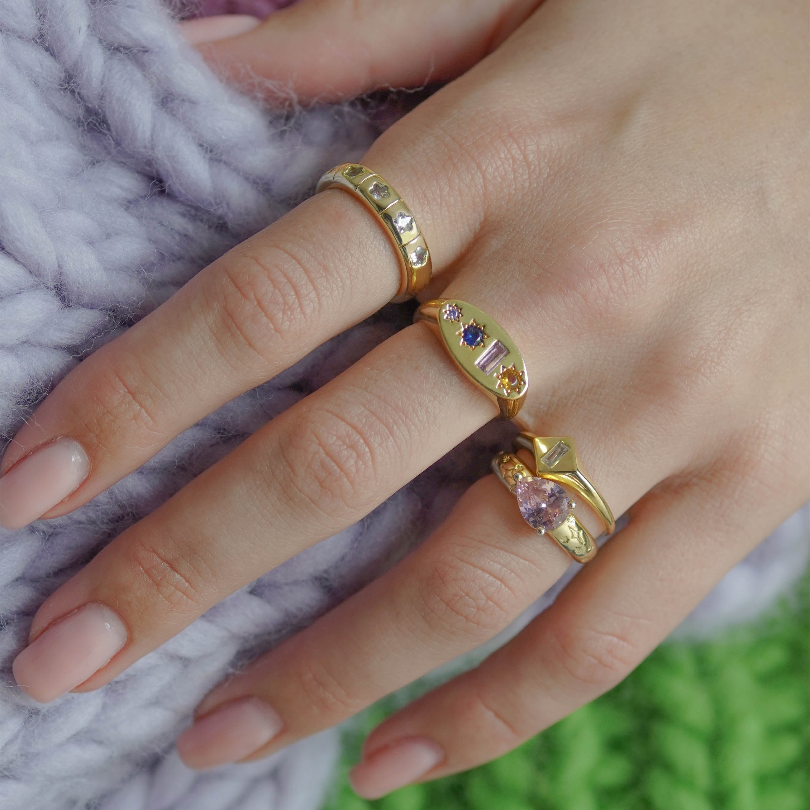 Pear Drop Gemstone Ring - Junk Jewels