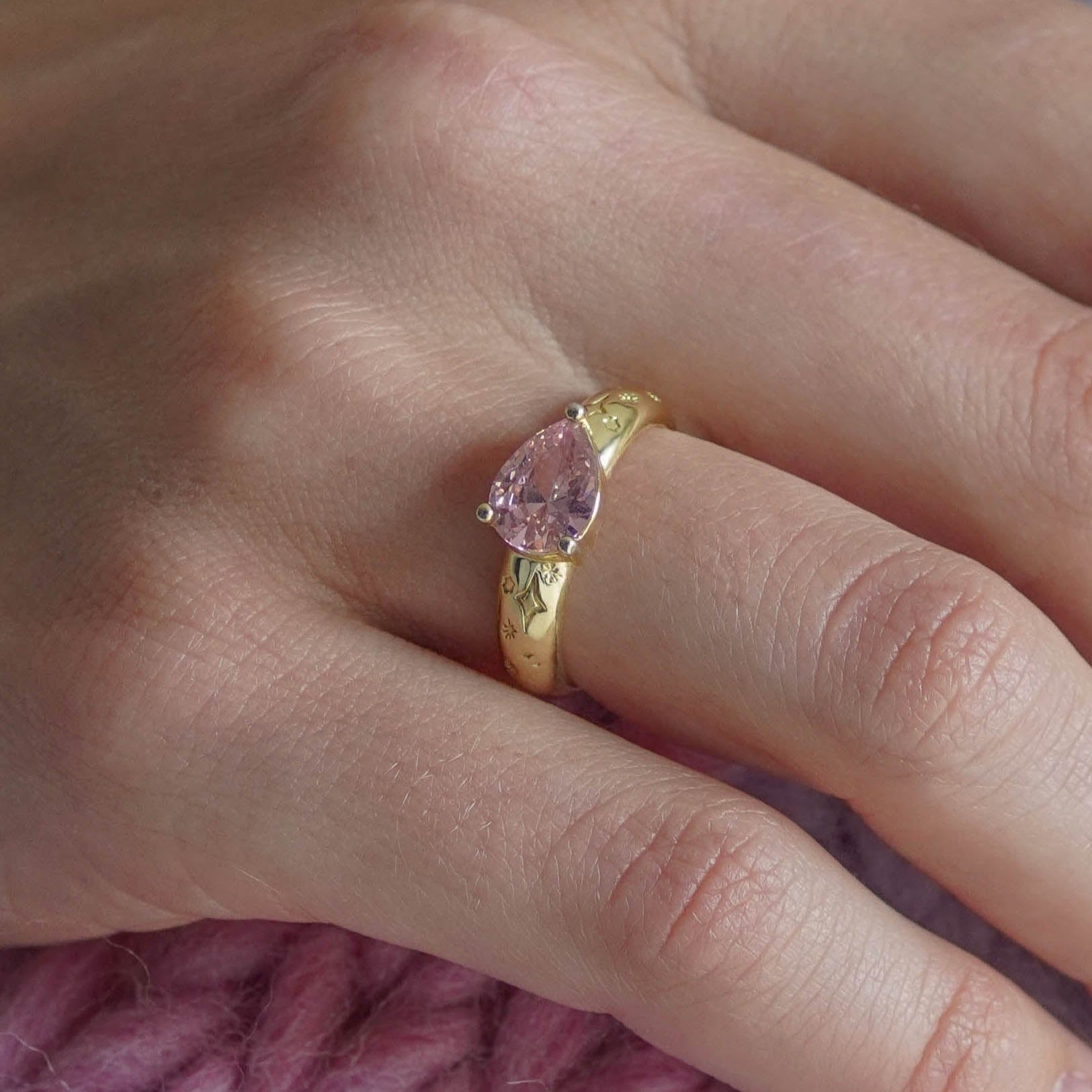 Drop Stone Rings Pear Drop Gemstone Ring – Junk Jewels