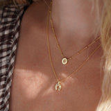 Champagne Jewelled Charm Necklace - Junk Jewels