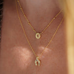 Champagne Jewelled Charm Necklace - Junk Jewels