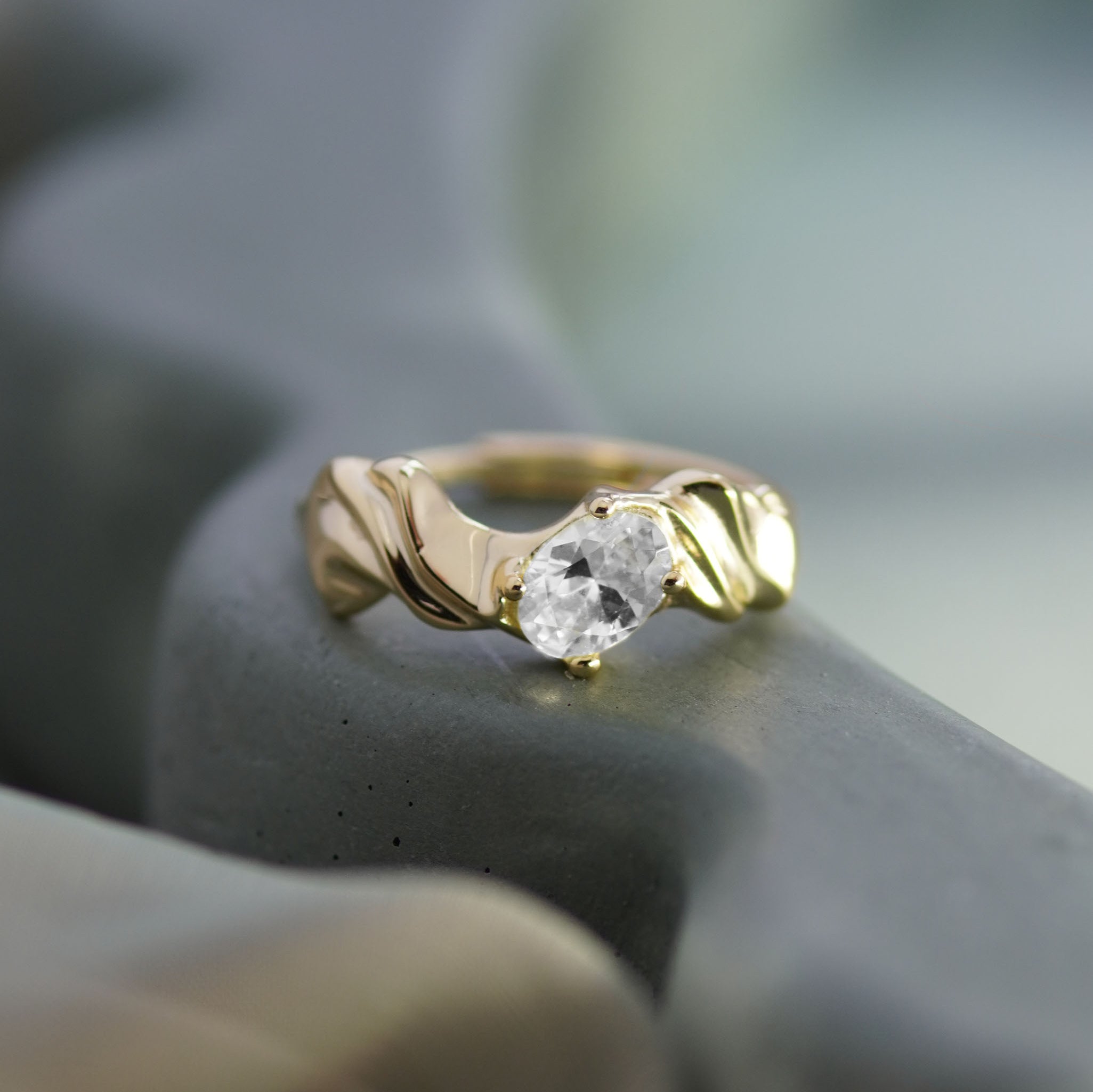 Molten Jewelled Adjustable Ring - Junk Jewels