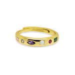 Kaleidoscope Gemstone Adjustable Band Ring - Junk Jewels