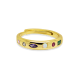 Kaleidoscope Gemstone Adjustable Band Ring - Junk Jewels