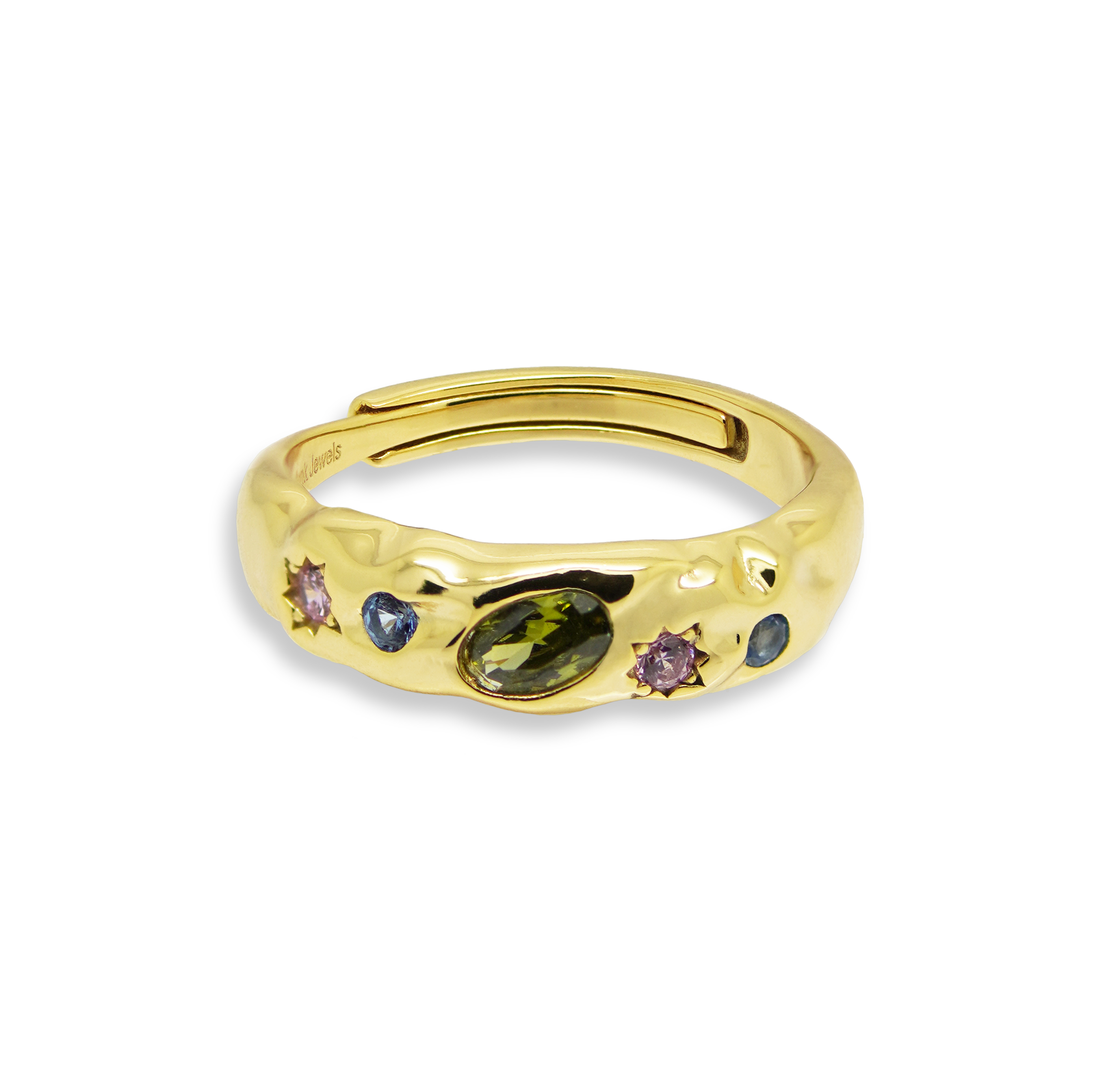 Pastel Stone Scatter Adjustable Ring - Junk Jewels