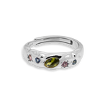 Pastel Stone Scatter Adjustable Ring - Junk Jewels