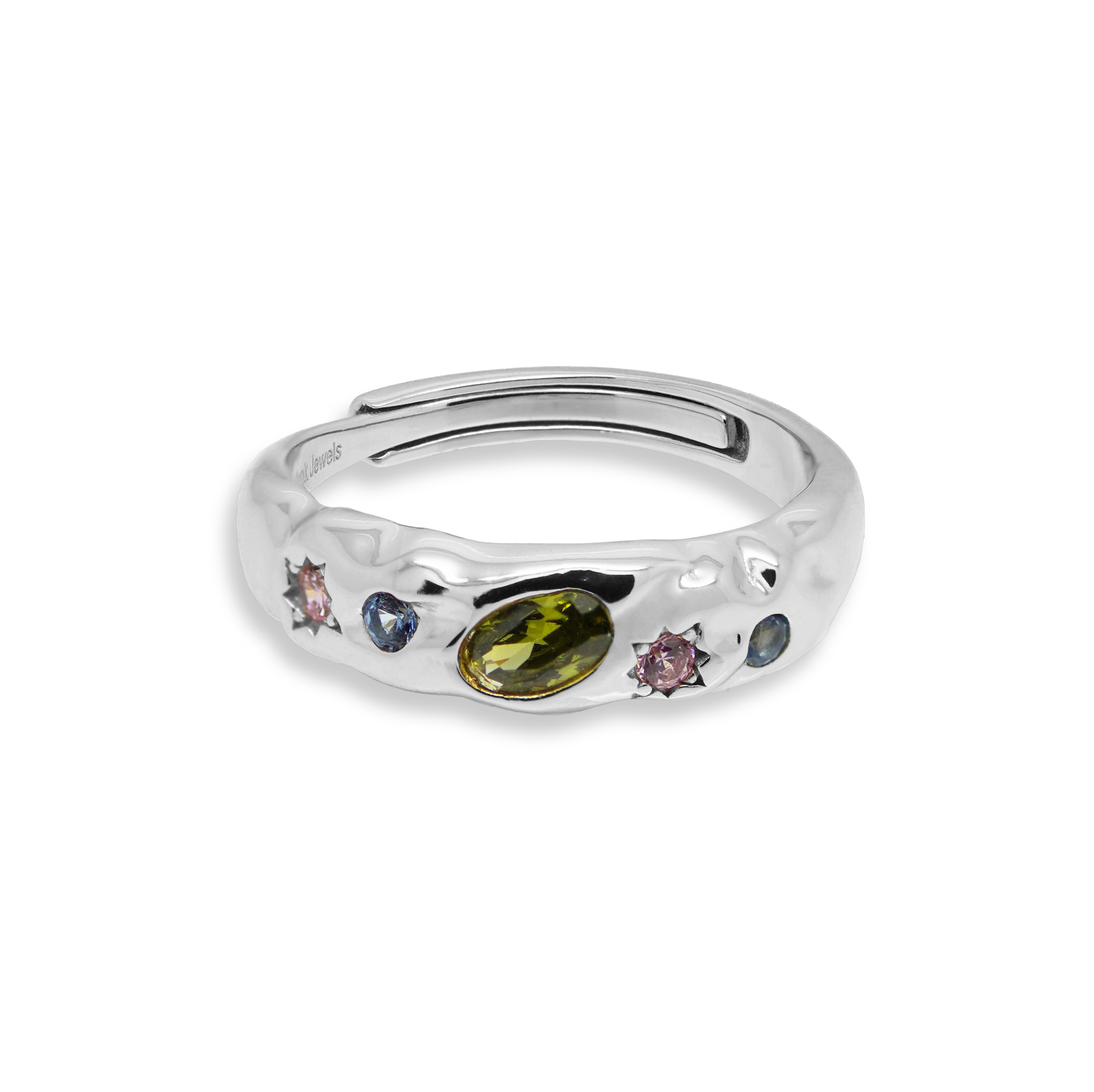 Pastel Stone Scatter Adjustable Ring - Junk Jewels