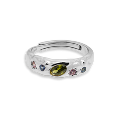 Pastel Stone Scatter Adjustable Ring - Junk Jewels