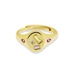 Multi-Stone Jewelled Adjustable Signet Ring - Junk Jewels