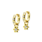 Mini Daisy Charm Hoop Earrings