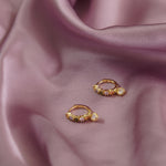 Pastel Stone Heart Charm Hoop Earrings - Junk Jewels