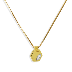 Hexagonal Charm Jewelled Necklace - Junk Jewels