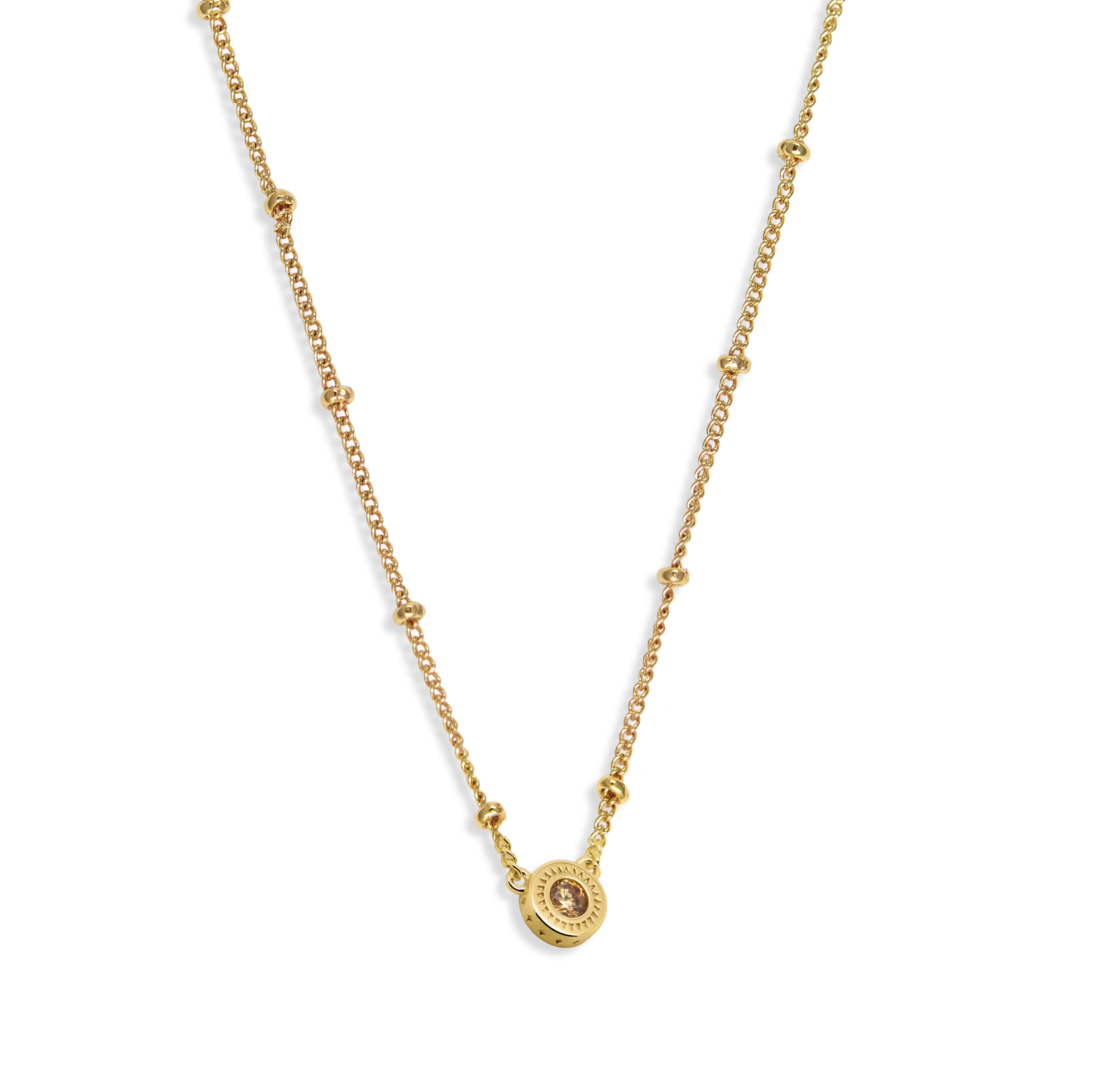 Champagne Jewelled Charm Necklace - Junk Jewels