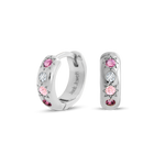 Pink Stone Petite Hoop Earrings - Junk Jewels