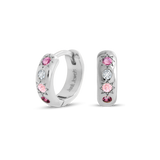 Pink Stone Petite Hoop Earrings - Junk Jewels