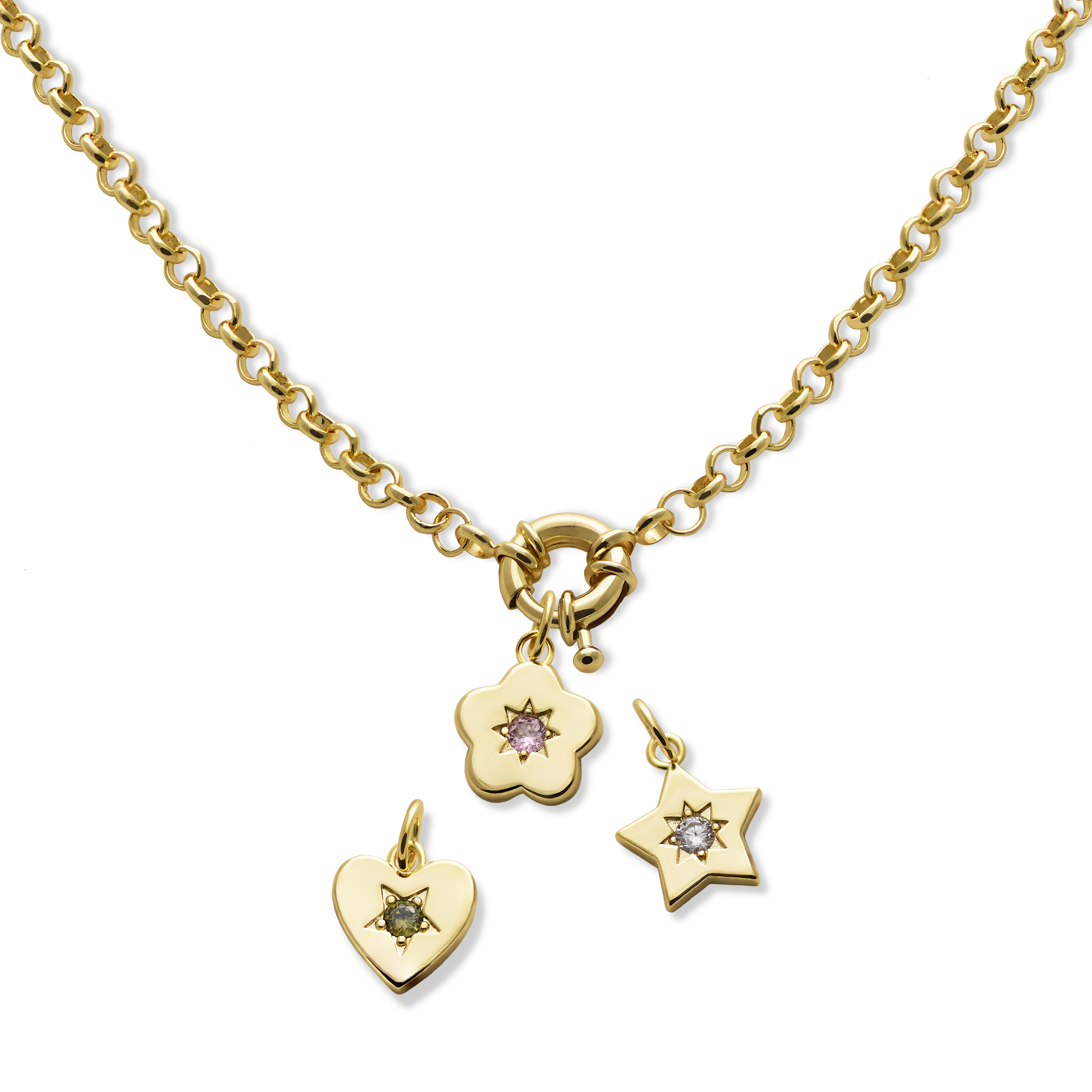 Retro Multi-Charm Chunky Chain Necklace - Junk Jewels