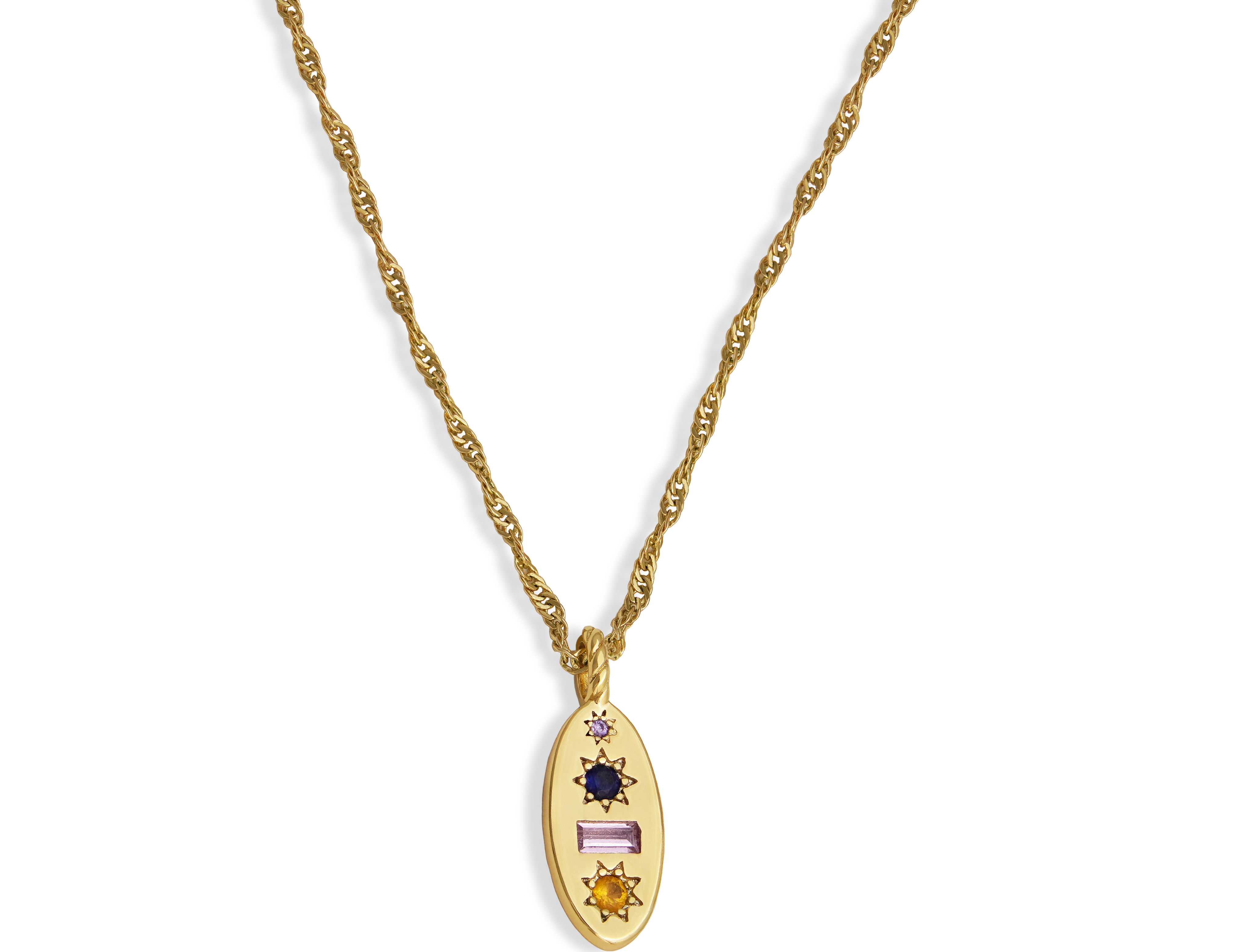 Midnight Gemstone Charm Necklace - Junk Jewels