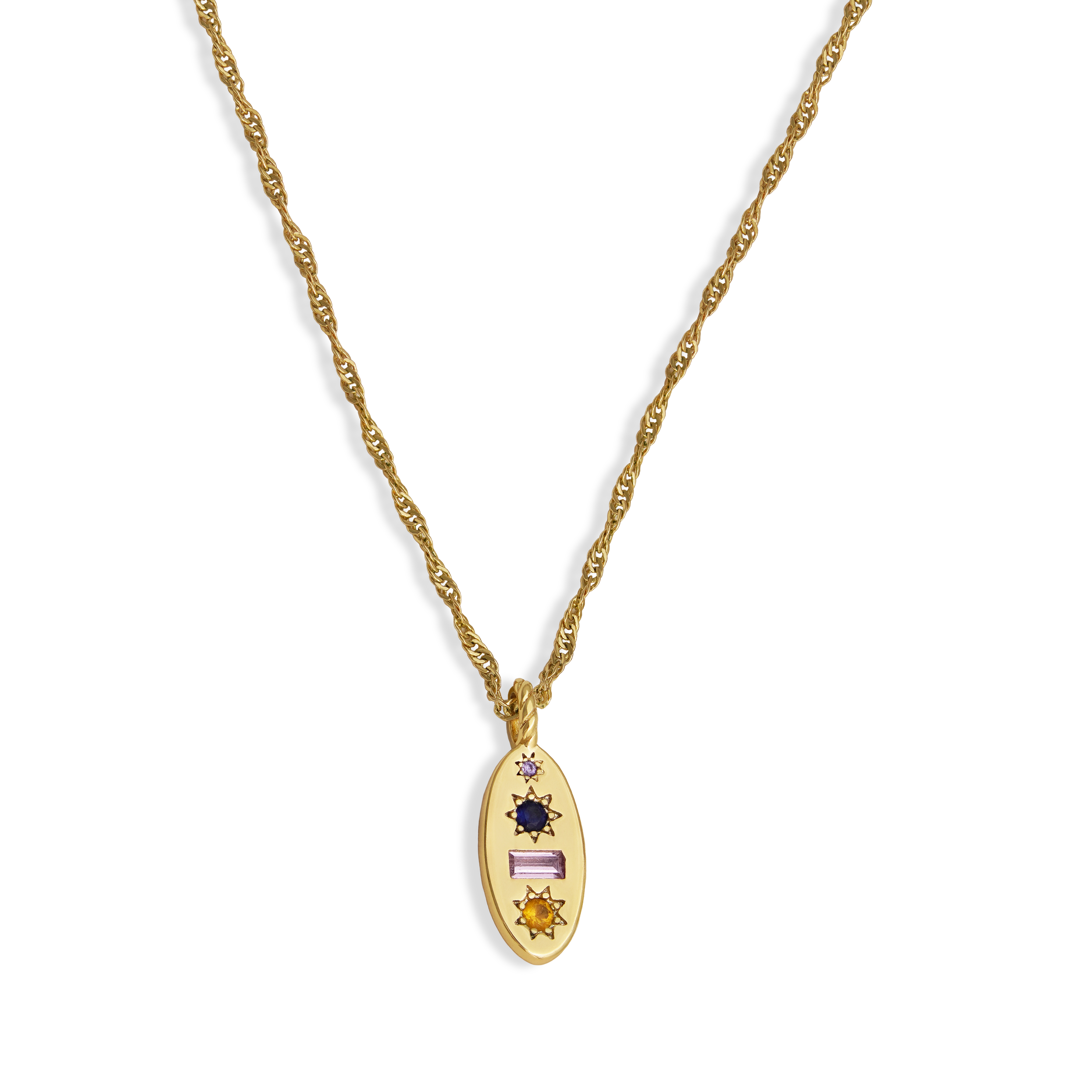 Midnight Gemstone Charm Necklace - Junk Jewels