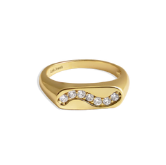 Glitter Wiggle Signet Ring - Junk Jewels