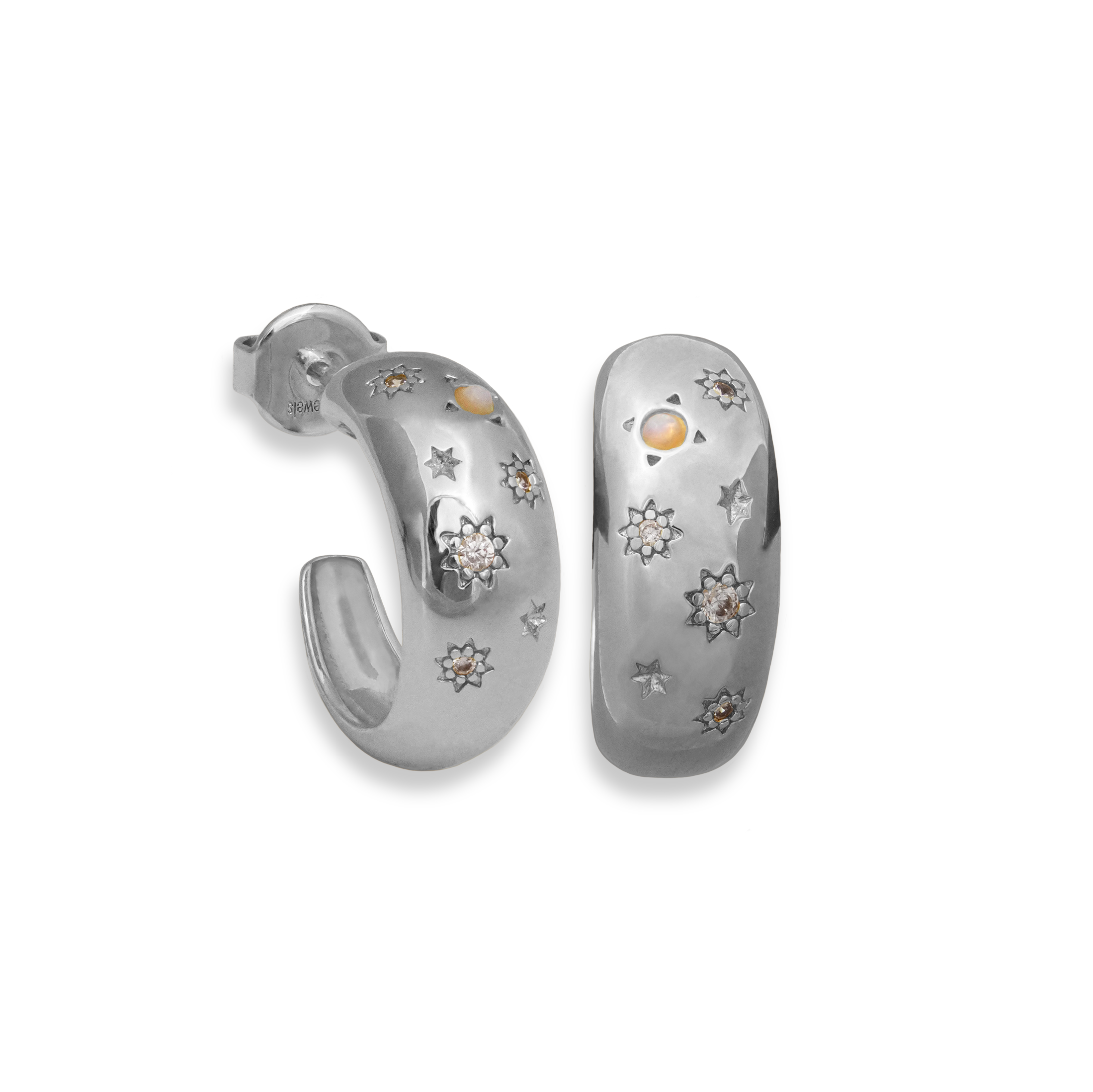 Glitter Chunky Hoop Earrings - Junk Jewels