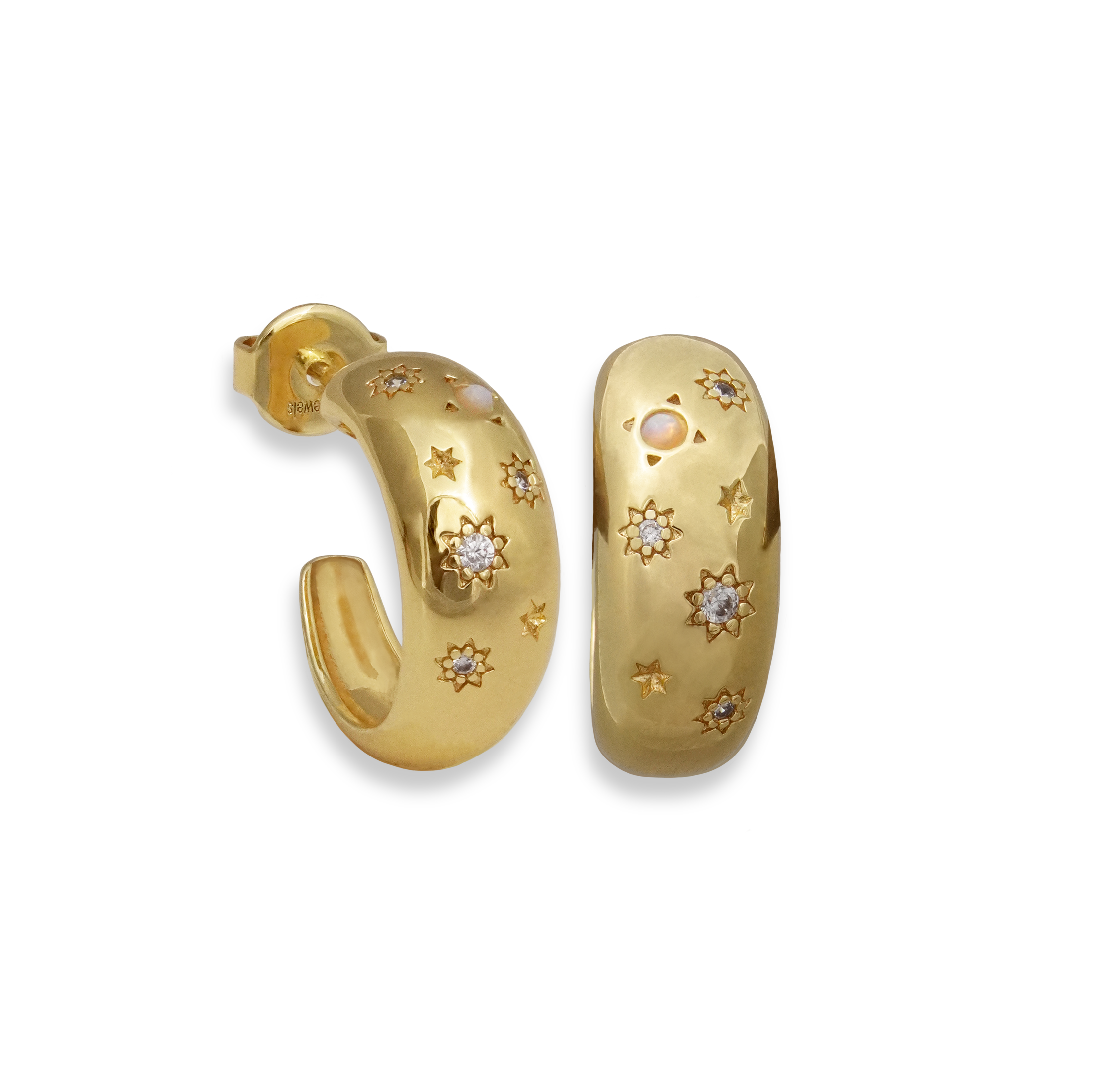 Glitter Chunky Hoop Earrings - Junk Jewels