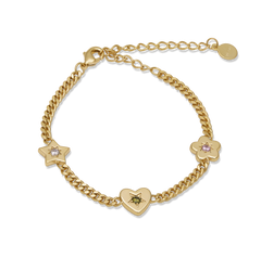 Retro Gemstone Charm Bracelet - Junk Jewels