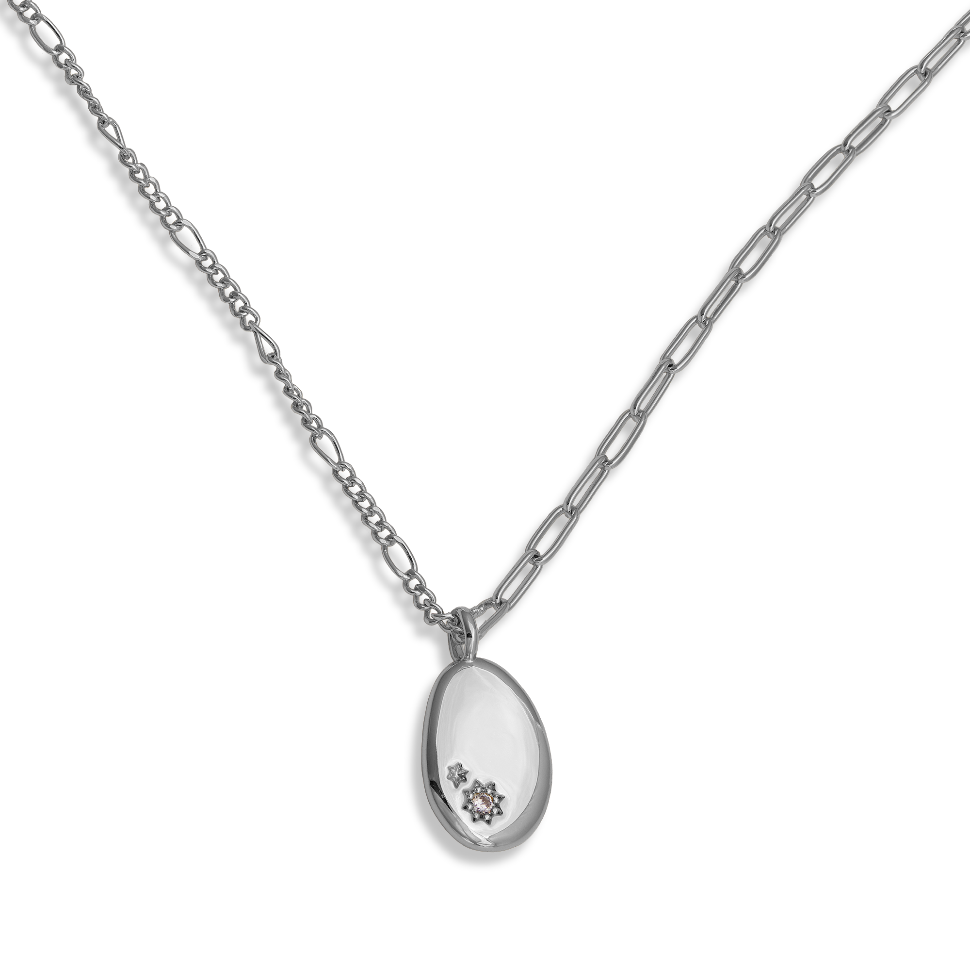 Minimalist Pebble Double Chain Necklace - Junk Jewels