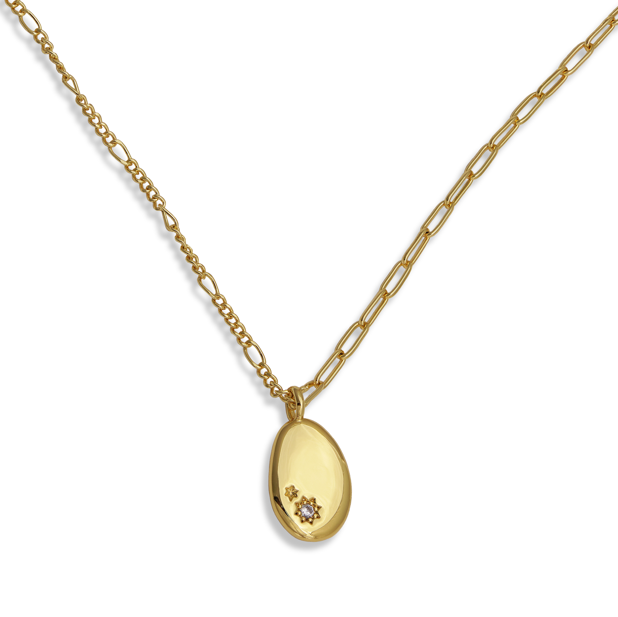 Minimalist Pebble Double Chain Necklace - Junk Jewels