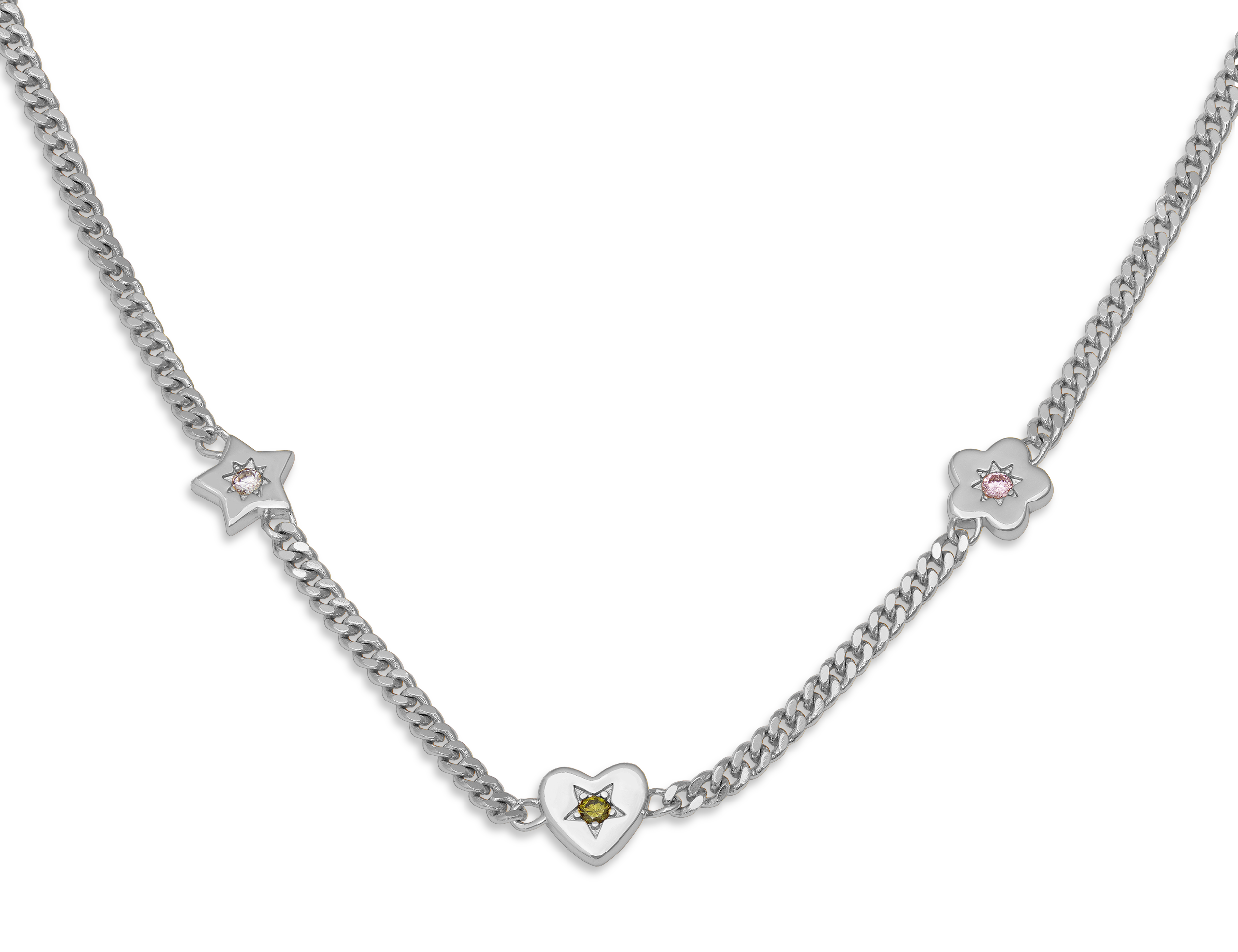 Retro Gemstone Charm Necklace - Junk Jewels