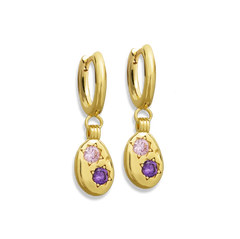 Gemstone Mini Pebble Hoop Earrings - Junk Jewels