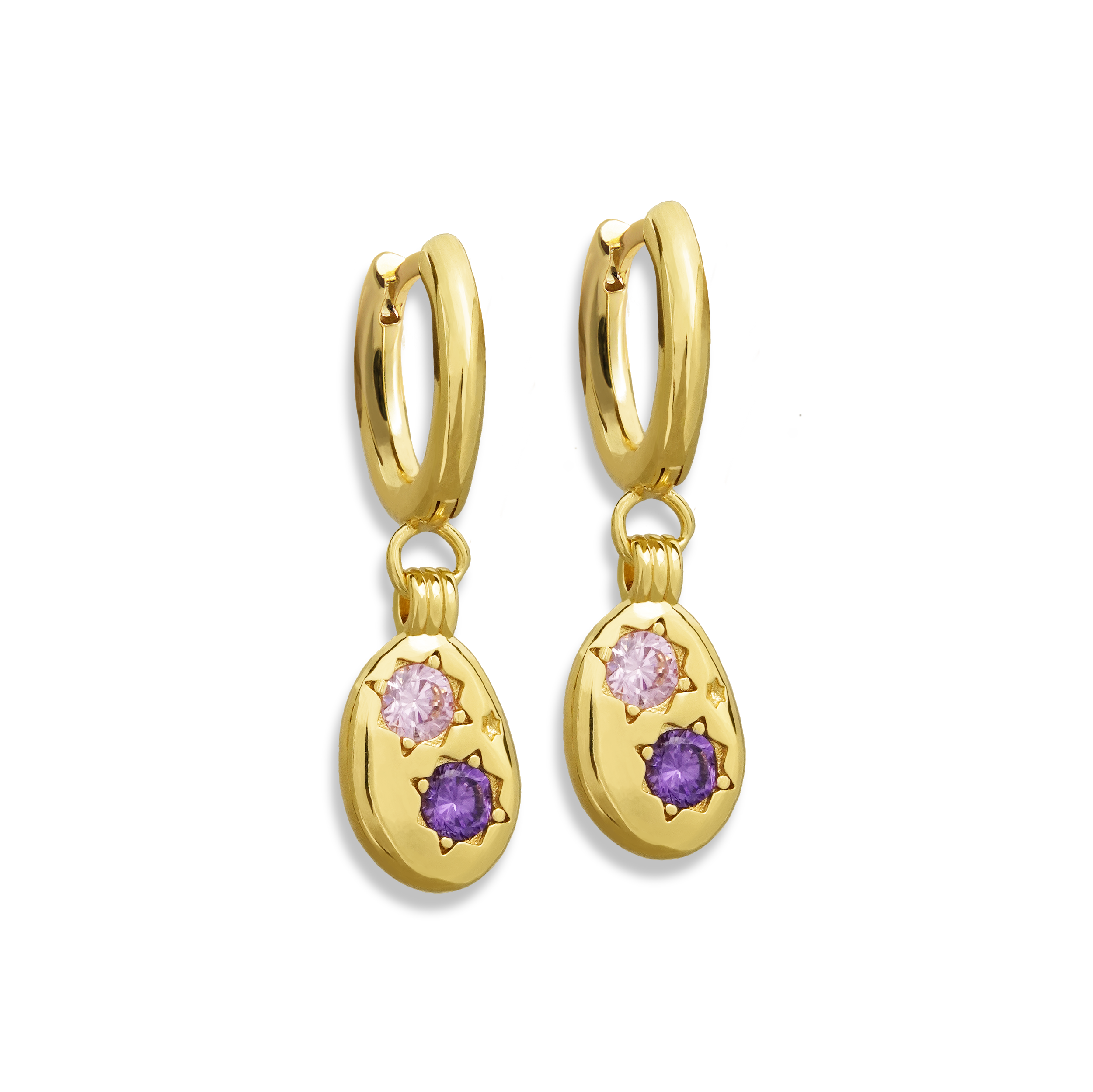 Gemstone Mini Pebble Hoop Earrings - Junk Jewels
