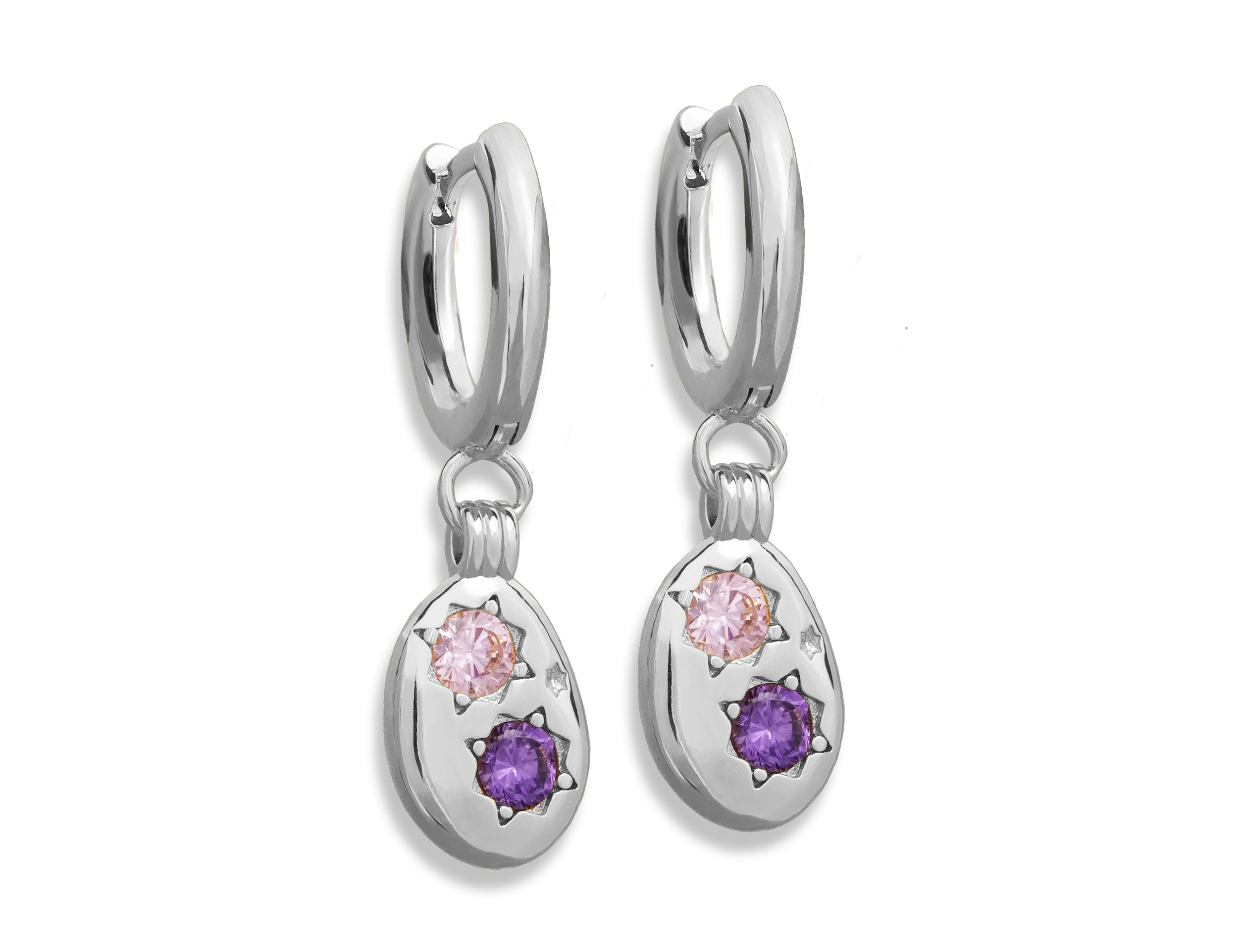Gemstone Mini Pebble Hoop Earrings