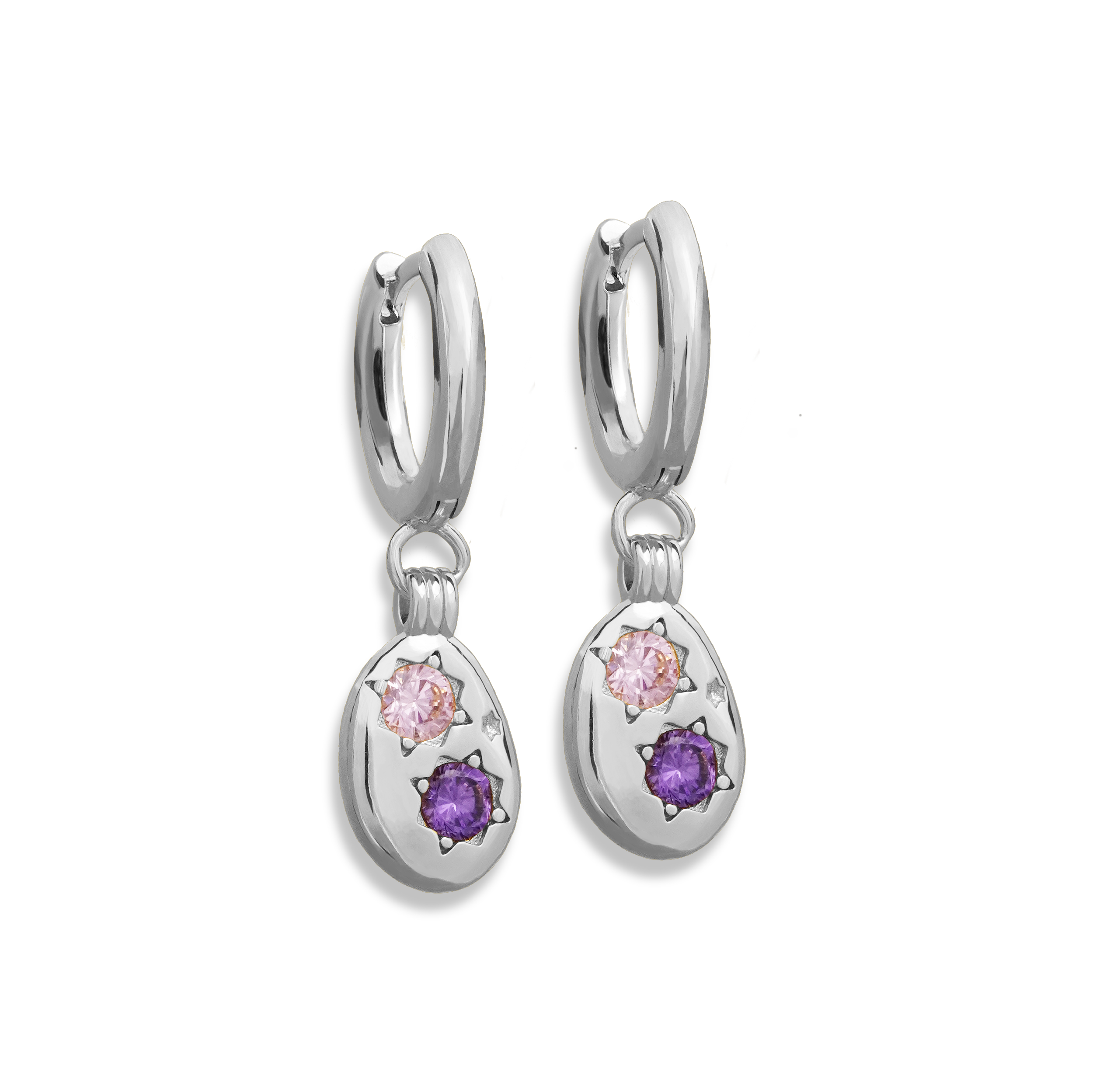 Gemstone Mini Pebble Hoop Earrings - Junk Jewels