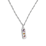 Kaleidoscope Gemstone Tag Pendant Necklace - Junk Jewels