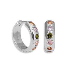 Pastel Stone Chunky Large Hoop Earrings - Junk Jewels