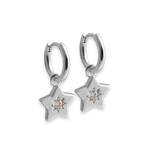 Shooting Star Charm Hoop Earrings - Junk Jewels