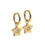 Shooting Star Charm Hoop Earrings - Junk Jewels