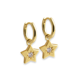 Shooting Star Charm Hoop Earrings - Junk Jewels