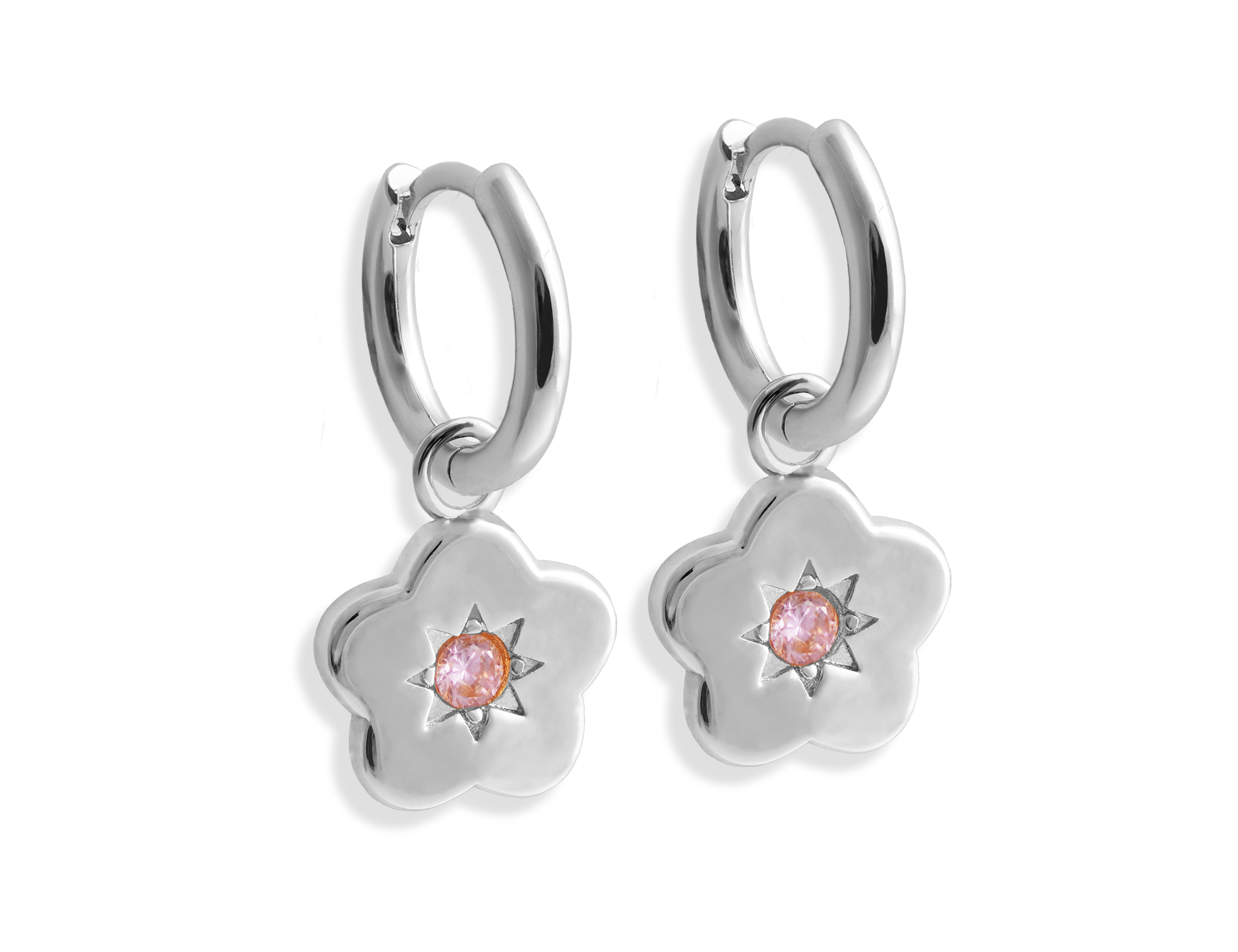 Flower Power Charm Hoop Earrings