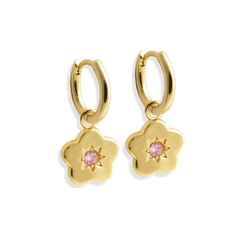 Flower Power Charm Hoop Earrings - Junk Jewels