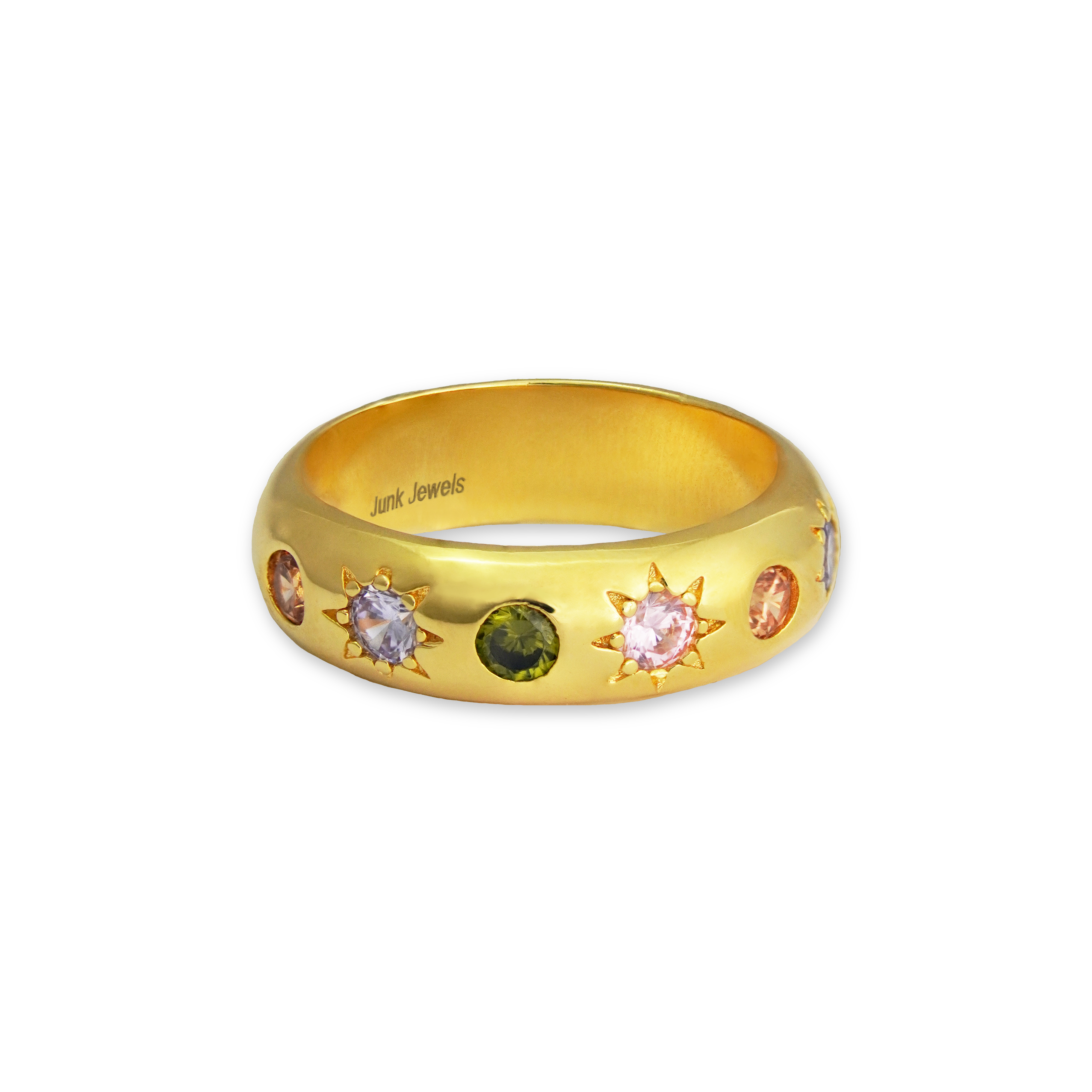 Pastel Stone Chunky Band Ring - Junk Jewels