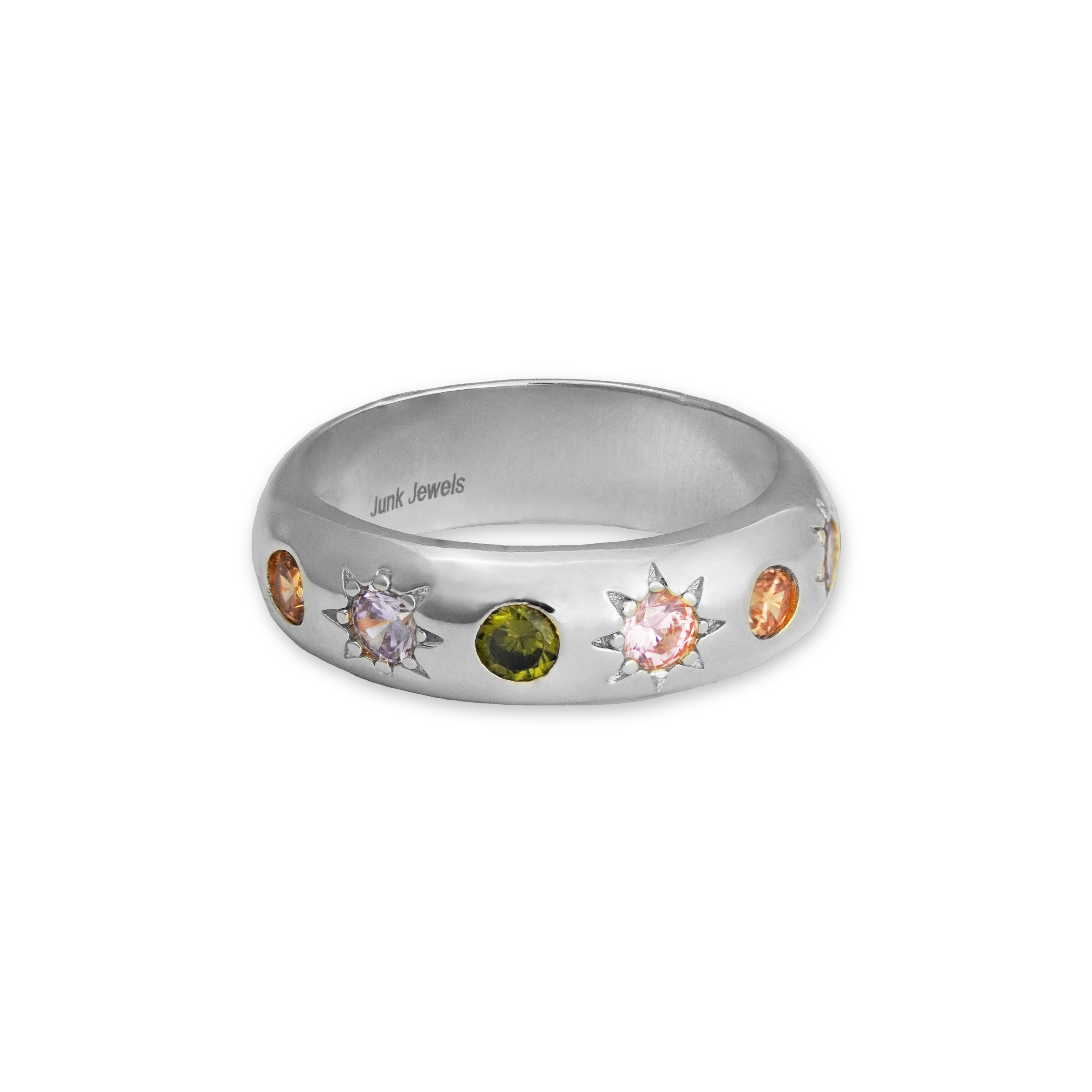 Pastel Stone Chunky Band Ring - Junk Jewels
