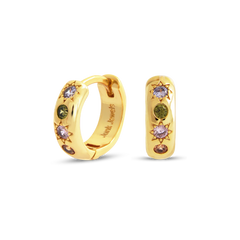Pastel Stone Petite Hoop Earrings - Junk Jewels