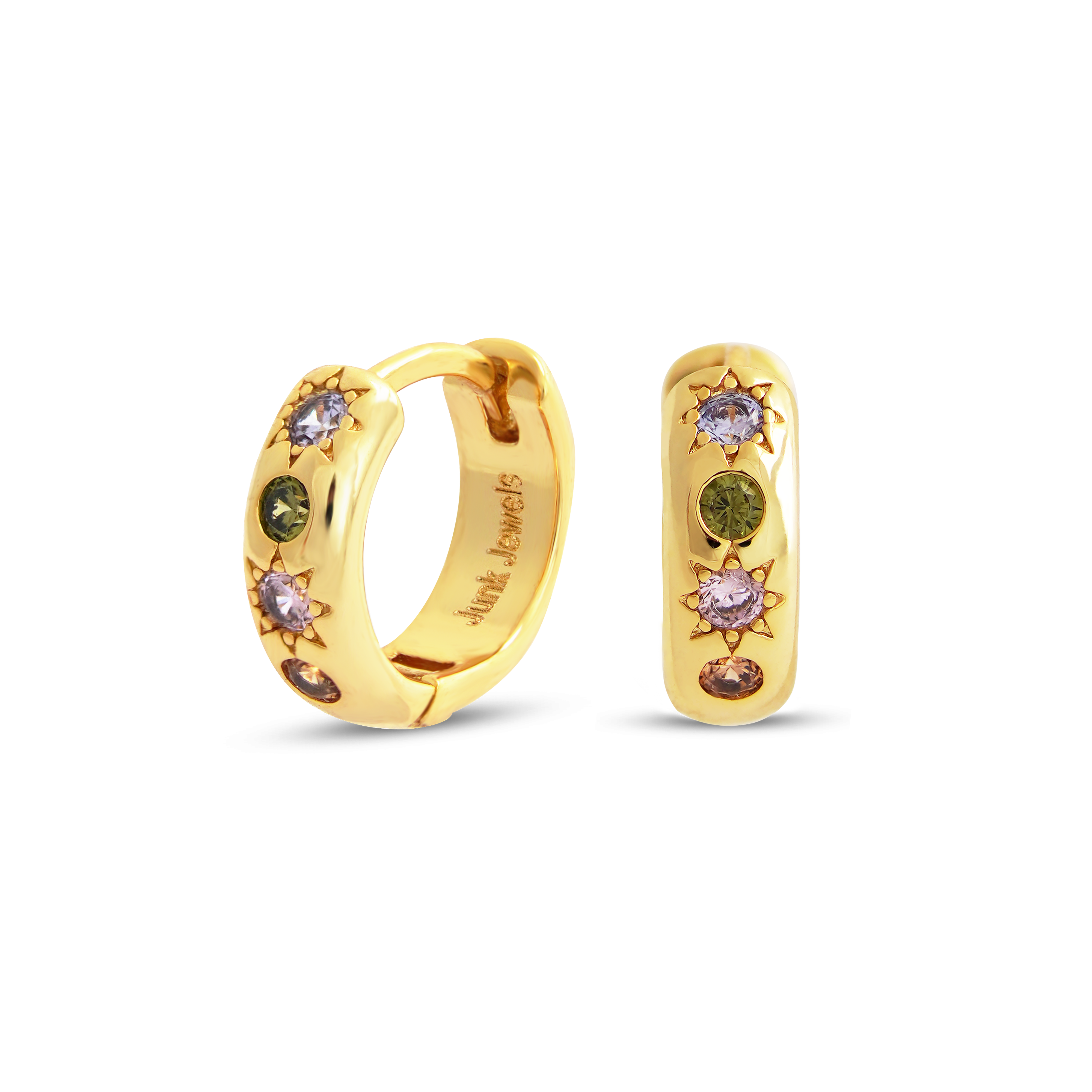 Pastel Stone Petite Hoop Earrings - Junk Jewels