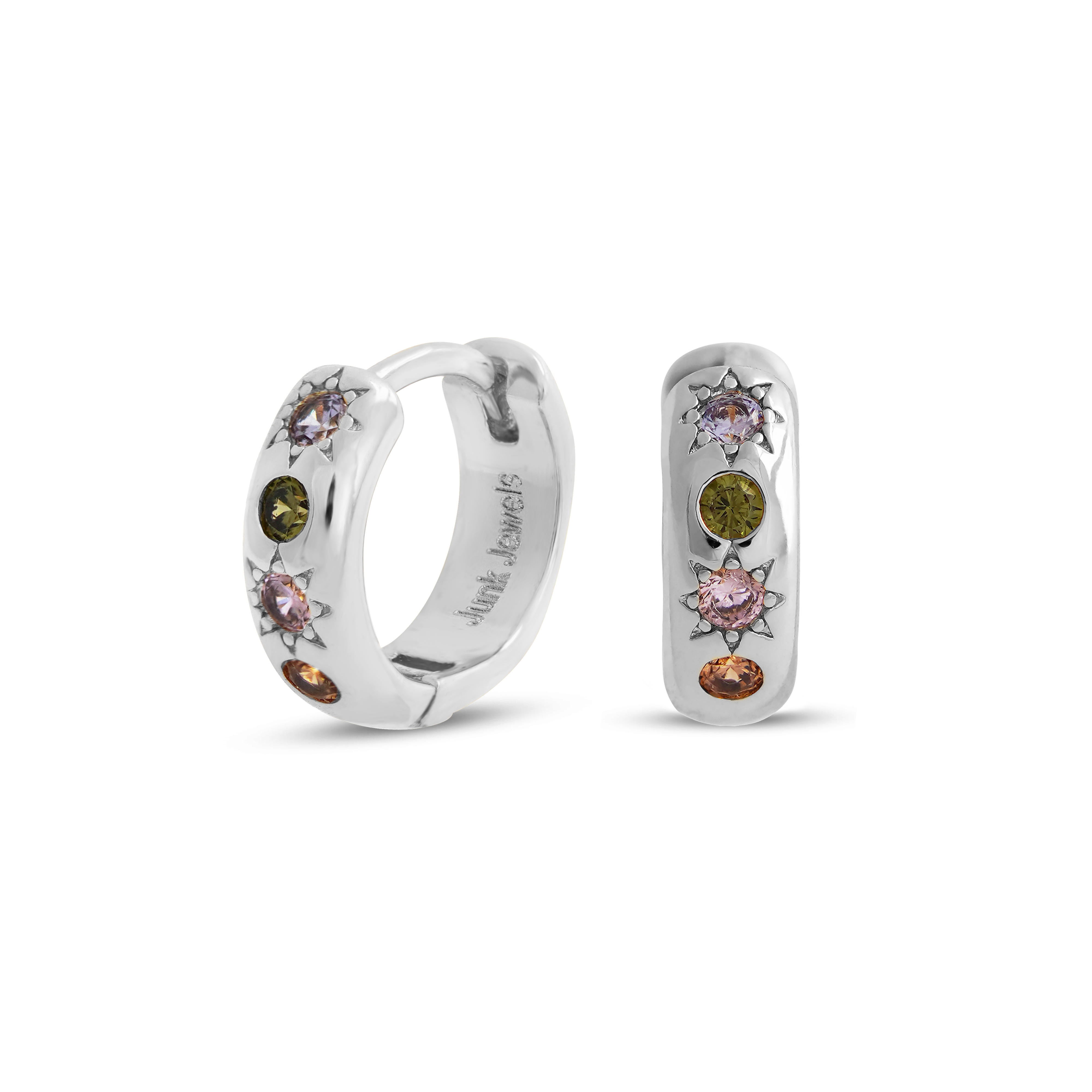 Pastel Stone Petite Hoop Earrings - Junk Jewels