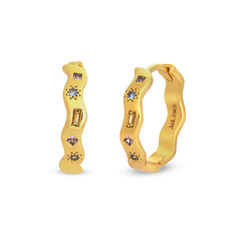 Pastel Jewelled Wiggle Hoop Earrings - Junk Jewels