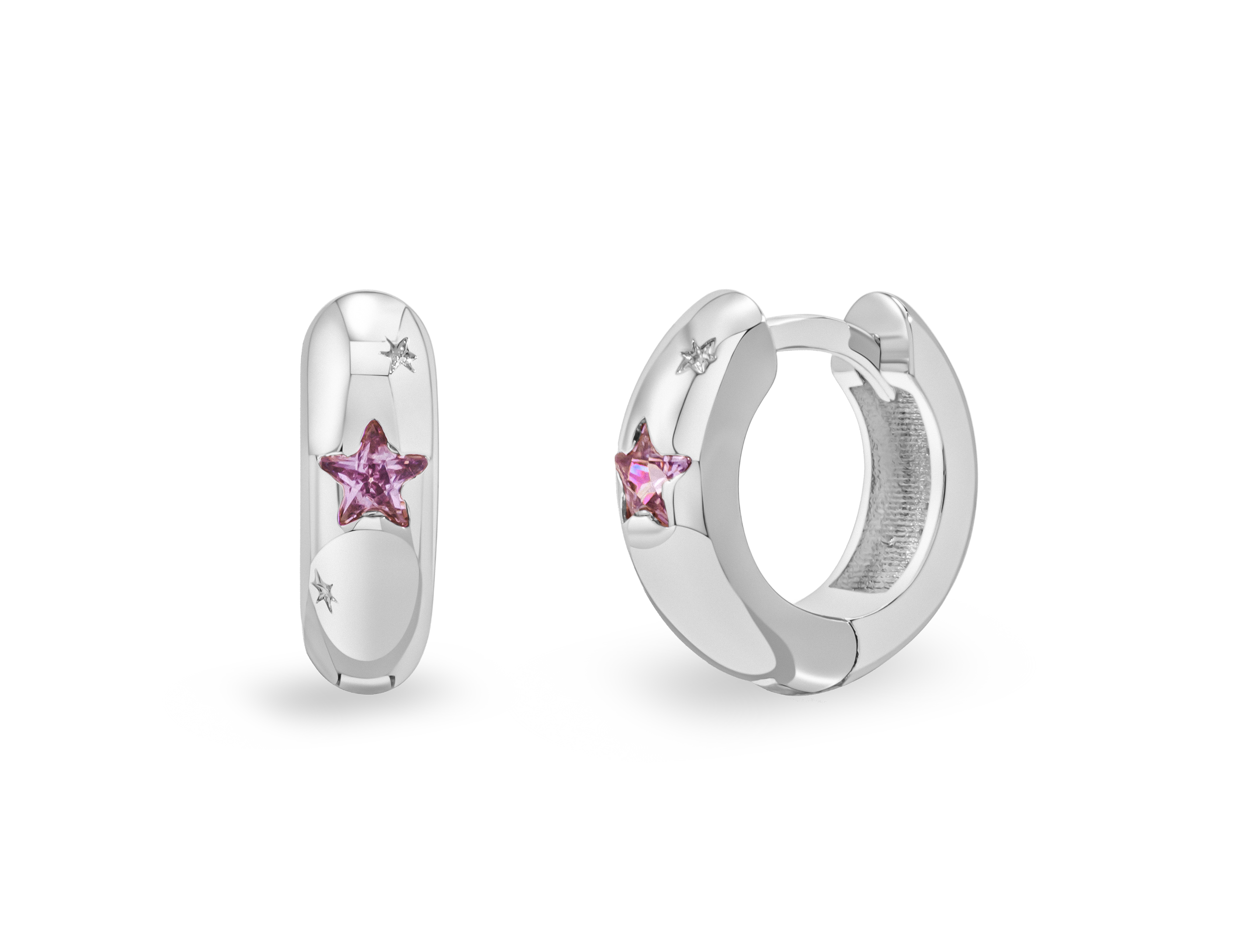 Star Stone Petite Hoop Earrings - Junk Jewels