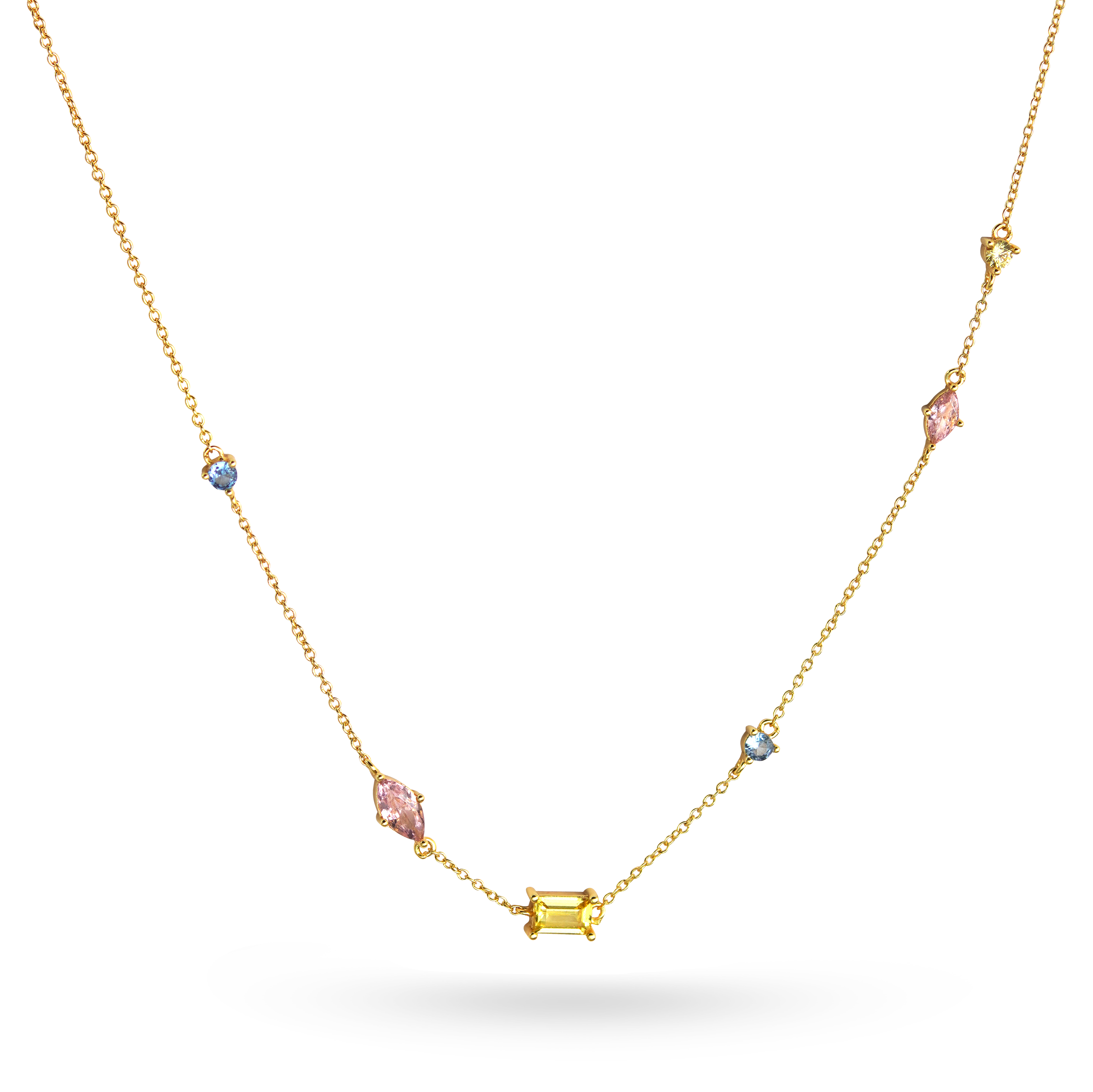 Pastel Multi-Jewel Necklace - Junk Jewels