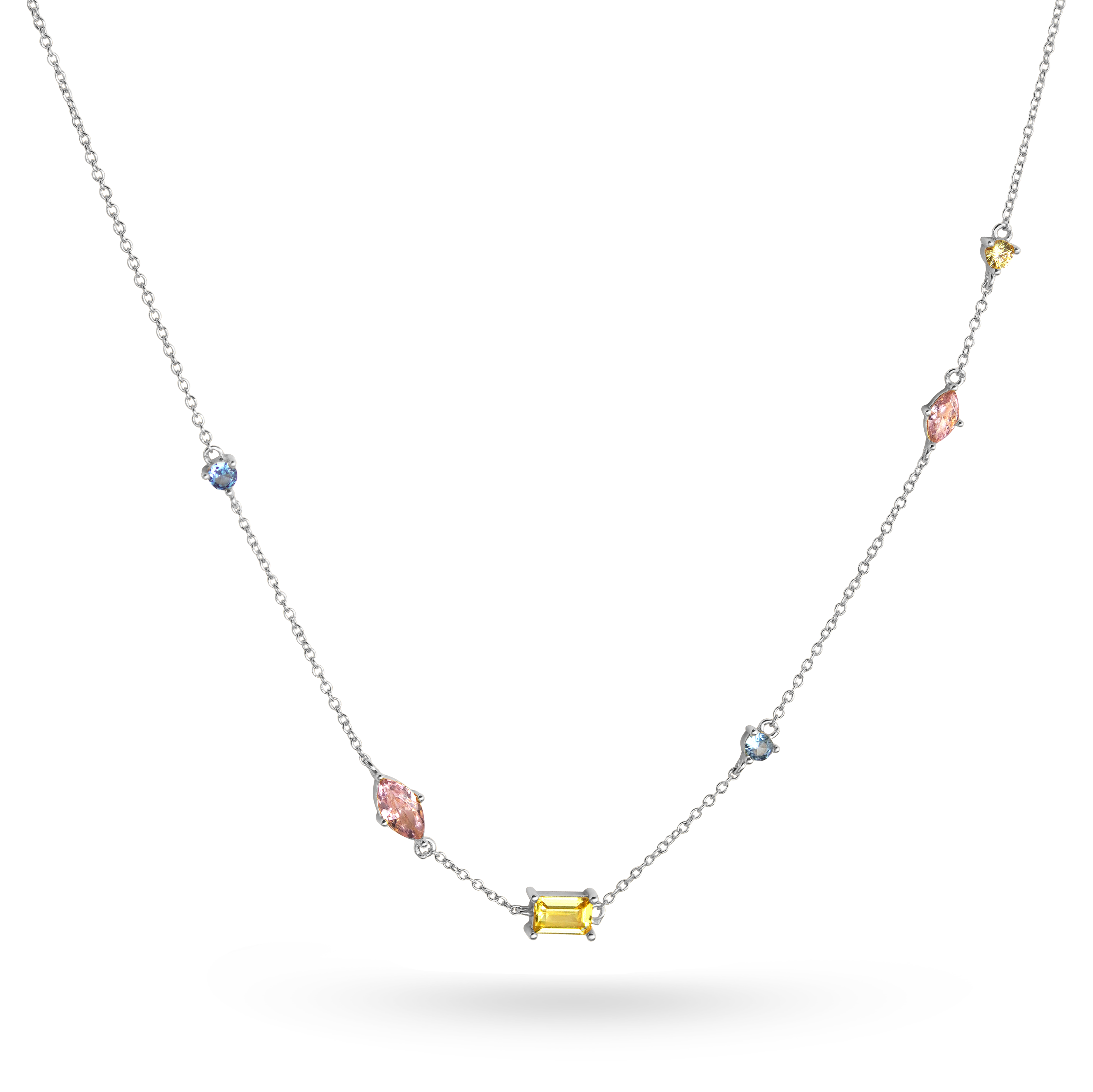 Pastel Multi-Jewel Necklace - Junk Jewels